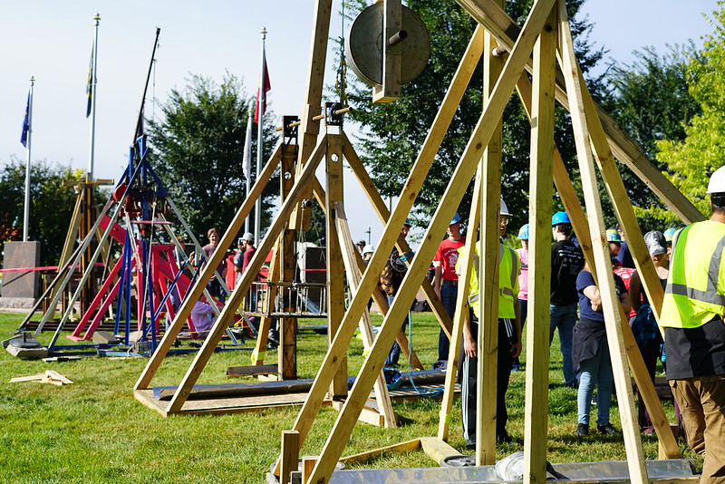 South Dakota Mines CAMP Teams Compete in Flinging Pumpkins